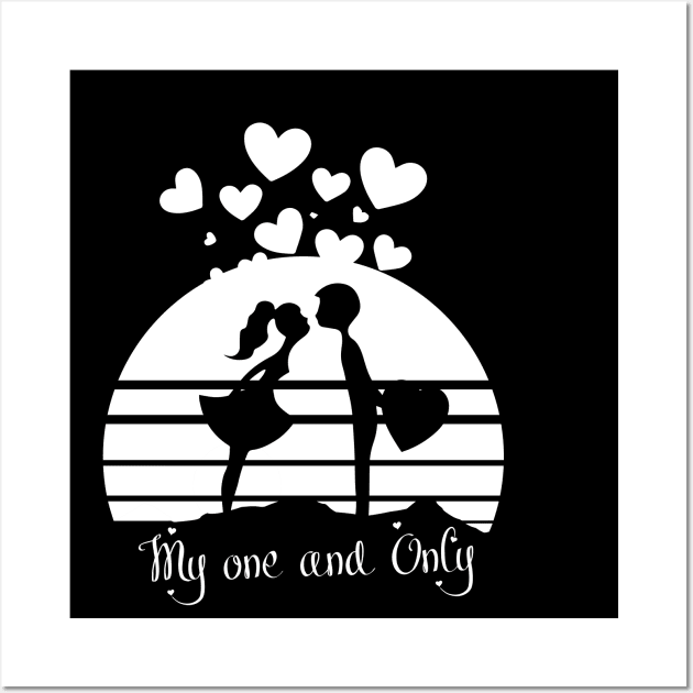 Funny valentines day cute design for couples My one and only Wall Art by Goldewin